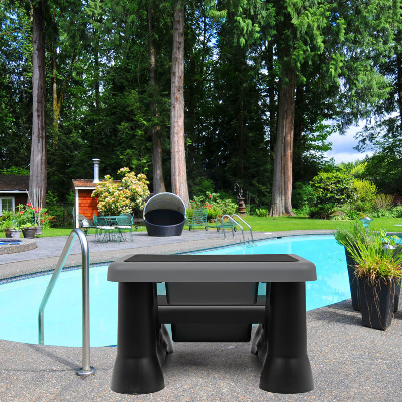 ShangQuan WuLiu Hot Tub Step Dark Gray with Storage, Spa Steps with